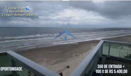 Entrada 350 mil + 100 x R$ 5.400,00 FRENTE MAR em Praia Grande