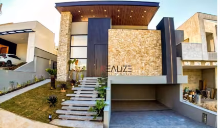 Casa moderna com 3 suítes e escritório a venda, por R$ 3.190.000 - Condomínio Alto Padrão - Indaiatuba/SP
