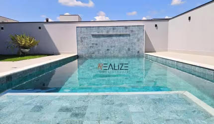 Quintal com amplo espaço e uma bela piscina, Sobrado à venda, 258 m² por R$ 1.970.000 - Condomínio Fechado - Indaiatuba/SP