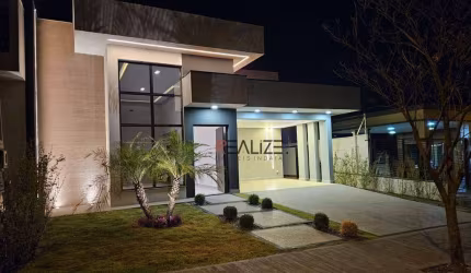 Casa moderna com escritório e 3 suítes à venda, 180 m² por R$ 1.620.000 - Condomínio Fechado - Indaiatuba/SP