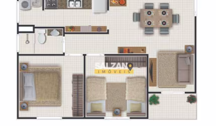 Apartamento com 2 dormitórios à venda, 65 m² por R$ 370.000,00 - Jardim Elisabeth - Campos do Jordão/SP