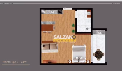 Apartamento com 1 dormitório à venda, 24 m² por R$ 350.000 - Vila Carrão - São Paulo/SP