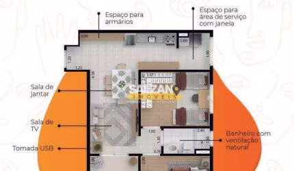 Apartamento com 2 dormitórios à venda, 63 m² por R$ 450.000,00 - Jardim das Nações - Taubaté/SP