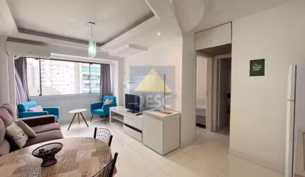 Apartamento vista mar com dois quartos para locação anual no Ed. Camboriú Park na Av. Atlântica