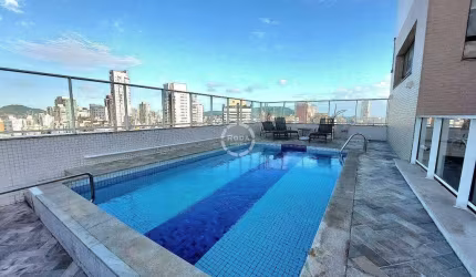 Apartamento 3 suites de frente com lazer completo a venda no Gonzaga - Santos
