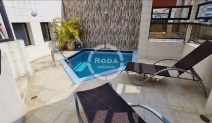 Cobertura à venda, 3 quartos, 2 suítes, 3 vagas, Gonzaga - Santos/SP