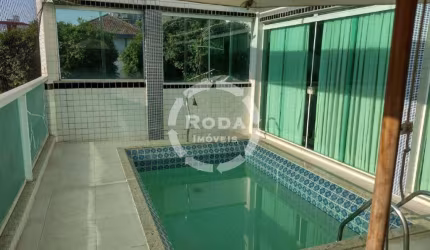 CASA QUADRIPLEX COM PISCINA E ELEVADOR A VENDA EM SANTOS NO EMBARÉ