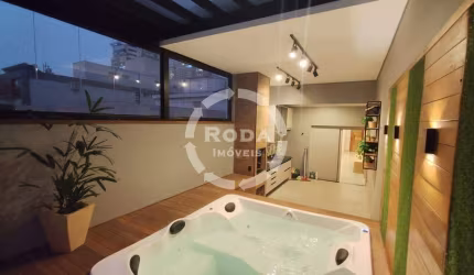 Cobertura Penthouse 3 quartos, suíte, 3 vagas, Praia do Gonzaga - Santos/SP