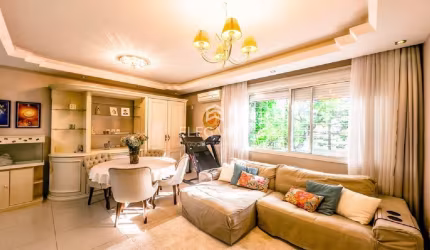 Apartamento para comprar de 3 dormitórios transformados em 2 suítes e closet com 1 uma vaga garagem. Rio Branco Porto Alegre. Elegance Imóveis