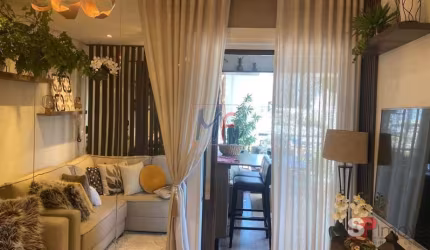 REF 16.198 - Lindo apto Studio estilo Garden, de 50 m²a.u., 1 suíte, mini closet, terraço gourmet, lavabo, mobiliado, decorado, 1 vaga e Lazer.