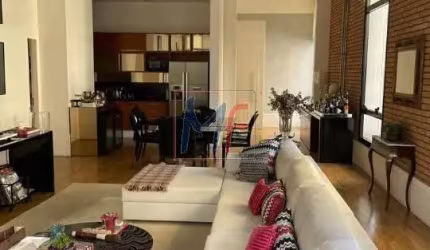 REF: 16.296 - Lindo apto , 156 m² a.u., , mobiliado ,1 suíte com dois andares de armários, cozinha americana, salas, 3 vagas, deposito e Lazer.
