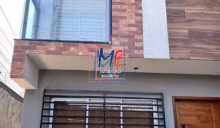 REF 16.298 Lindo sobrado tríplex, 166 m² a.u.,  4 suítes, sala, cozinha, banheiro, lavanderia, Infra de ar condicionado nas suítes,  2 vagas.