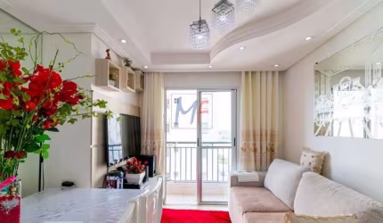 Excelente apto na Vila Liviero, 53 m² a.u., 2 dormitórios, sala, cozinha, banheiro, área de serviço, sacada, 1 vaga e lazer. (REF: 16.624)