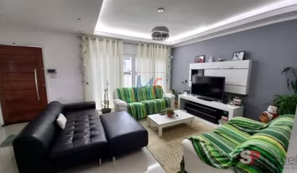 Belo sobrado  Vila Irmãos Arnoni, 186 m² a.u., 3 dormitórios (3 suítes), cozinha, sala, dep. empregada, área gourmet, 3 vagas . ZM REF 18.986