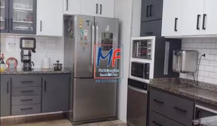Excelente apartamento na Praia Grande/SP, com 136m² a.u., 3 dormitórios (1 suíte), sala, cozinha, dep. empregada, varanda, 2 vagas, lazer (REF 19.974)