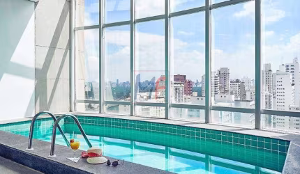 Excelente Apartamento  tipo Flat com   33 m²,  1 suíte, vaga garagem e lazer no  Jardins.  Aceita permuta. Boa Localização. (REF: 10.318)