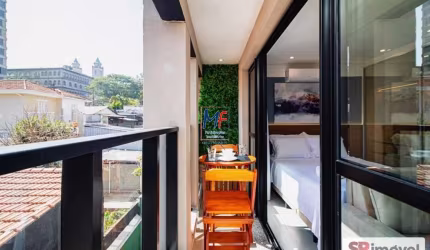 Excelente apto studio, 32m² a.u., mobiliado , 1 dormitório, sala, varanda, lazer. Prox. Metrô Santuário N.S. Fátima (REF 20.703)
