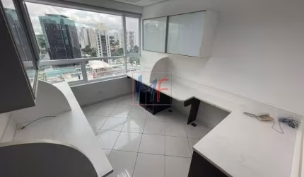 REF: 14.600 - Conjunto comercial 44 m² , decorado e mobiliada com mesas, cadeiras e armários, divisórias, ar condicionado central e 1 vaga .