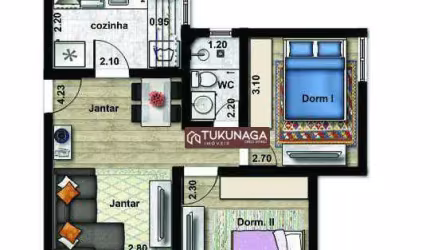 Apartamento com 2 dormitórios à venda, 54 m² por R$ 215.000 - Vila Galvão - Guarulhos/SP