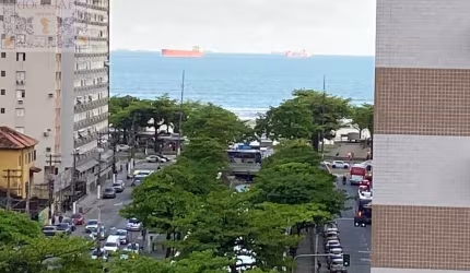 MARAVILHOSO apartamento vista mar no canal 1 próximo à praia (400m) mobiliado com closet, home office e garagem demarcada | José Menino - Santos SP