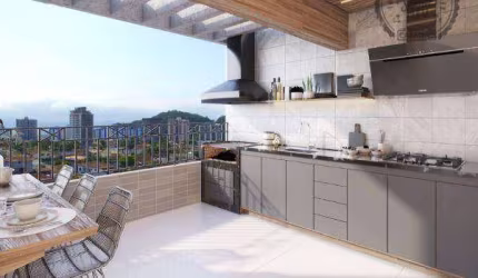 Apartamento com 3 dormitórios à venda, 149 m² por R$ 1.400.000,00 - Canto do Forte - Praia Grande/SP