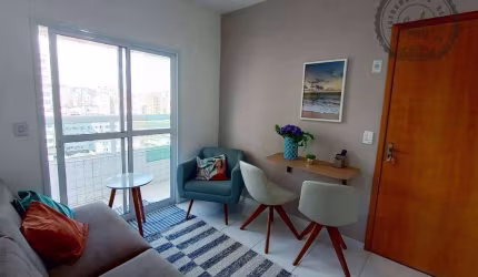 Apartamento com 1 dormitório para alugar, 41 m² por R$ 3.700,00/mês - Boqueirão - Praia Grande/SP