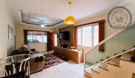 Sobrado com 3 dormitórios à venda, 112 m² por R$ 850.000,00 - Guilhermina - Praia Grande/SP