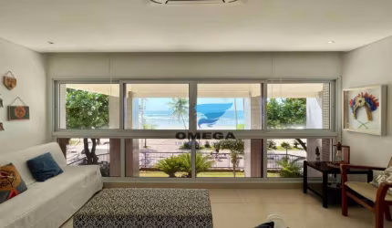 Frente ao mar à venda na praia das Astúrias, apartamento com linda vista mar reformado em porcelanato.