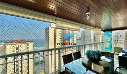 Apartamento vista mar à venda na praia das Pitangueiras no Guarujá I Omega Imoveis