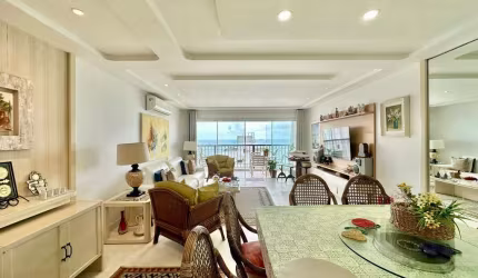 Apartamento vista mar à venda na Praia das Pitangueiras no Guarujá I Omega Imoveis