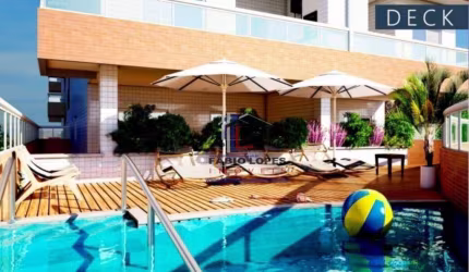 Apartamento com 2 dormitórios à venda, 76 m² por R$ 372.000,00 - Vila Guilhermina - Praia Grande/SP