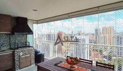 ** EDIFÍCIO PARQUE ANÁLIA FRANCO - Lindo apartamento em andar alto e de frente c/ ampla varanda gourmet c/ churrasqueira **