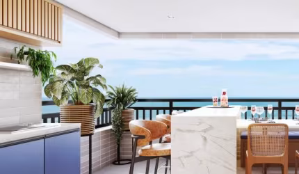 Apartamento 1 quarto sendo Suíte - Lazer completo - 65m²- Frente Mar - Flórida - Praia Grande - RP346