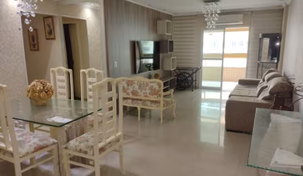 Apartamento 3 quartos mobiliado - 100 metros Mar - Vila Caiçara - Praia Grande - SP - RP463