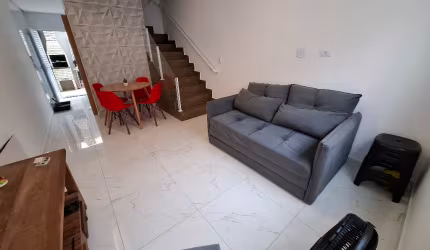 Casa Sobrado 2 quartos mobiliado - 350 metros mar - Vila Caiçara - Praia Grande - SP - RP614