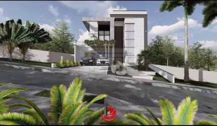 Casa Sobrado com 3 suítes e piscina em condomínio fechado.