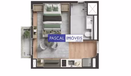 Apartamento com 1 quarto à venda na Rua Casa do Ator, 566, Vila Olímpia, São Paulo, 28 m2 por R$ 418.000