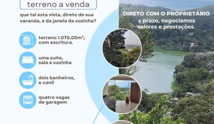 terreno 1070m² com pequena residência