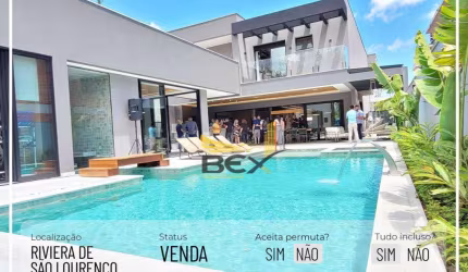 Casa de 5 suítes e 8 vagas com 848 m² em Riviera de São Lourenço - Bertioga/SP