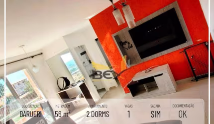 Apartamento com 2 dormitórios, 56 m² - venda por R$ 378.000,00 ou aluguel por R$ 2.995,00/mês - Jardim Maria Helena - Barueri/SP