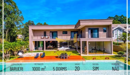Casa com 5 suítes e 20 vagas  com A.T de 1000 m²  em Tamboré Barueri SP