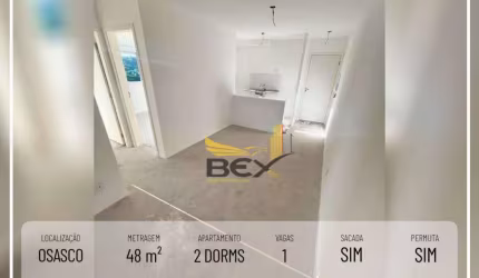 Apartamento com 2 dormitórios, 1 vaga e 48 m² em Osasco SP
