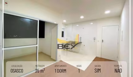 Apartamento com 1 dormitório 1 vaga 35 m² em Osasco SP