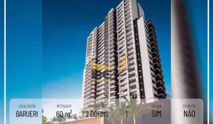 Apartamento com 2 dormitórios sendo 1 suíte, 60 m² em Barueri SP