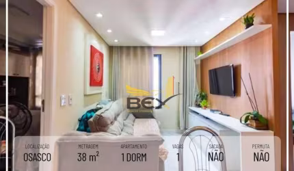 Apartamento com 1 dormitório, com 38 m² em Osasco SP