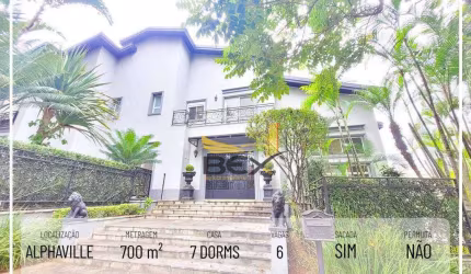 Casa com 7 dormitórios sendo 5 suítes 6 vagas 700 m² em Alphaville Barueri SP