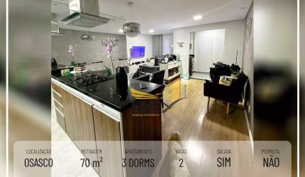 Apartamento com 3 dormitórios à venda, 70 m² por R$ 530.000,00 - Santo Antônio - Osasco/SP