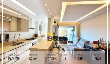 Apartamento com 2 dormitórios sendo 1 suite 1 vaga, 62 m² em Barueri SP