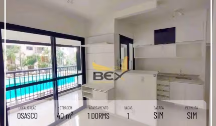 Apartamento com 1 dormitório de 40m² com 1 vaga em Osasco SP