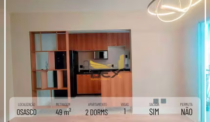 Apartamento com 2 dormitórios 1 vaga  49 m² em Osasco SP